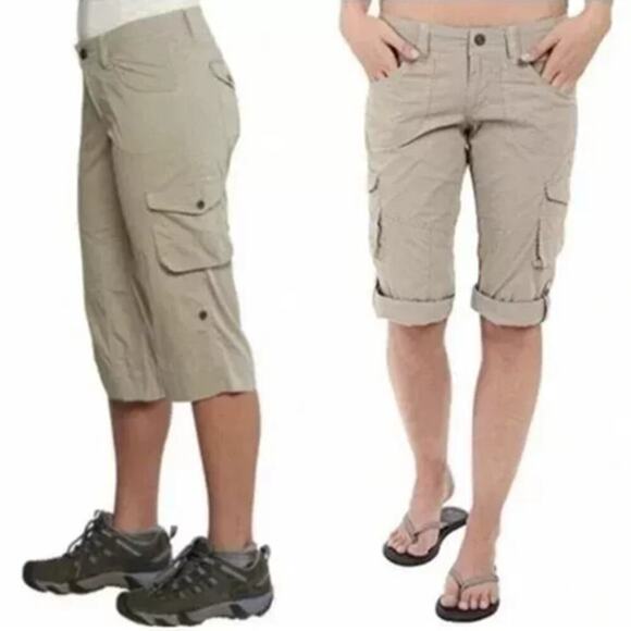 Kuhl Kontra Roll-Up Convertible Outdoor Hiking Cargo Shorts Khaki Brown Tan 4 - Picture 1 of 10